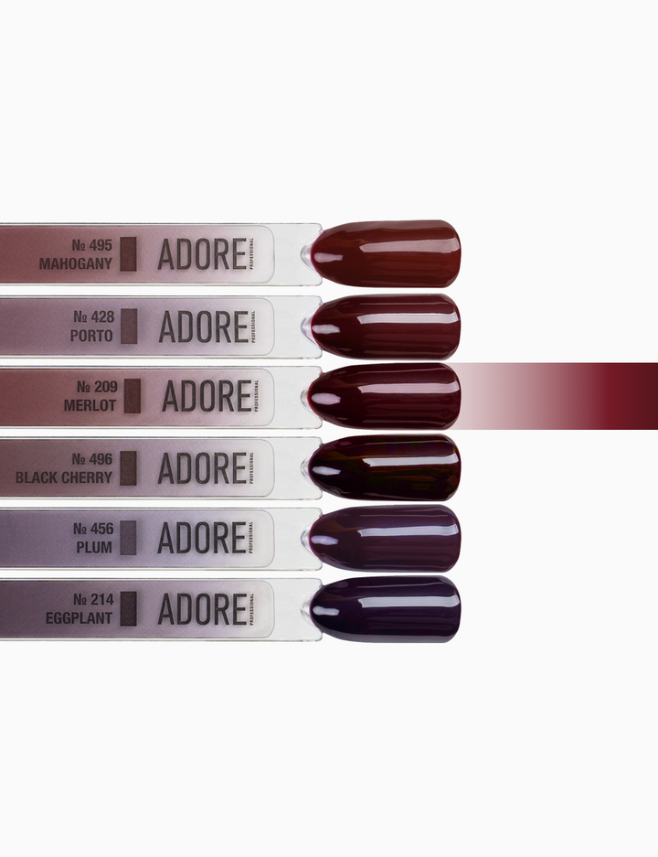 ADORE. Gel Polish, #209, Merlot, 12 ml. Гель-лак, глибокий винний #4