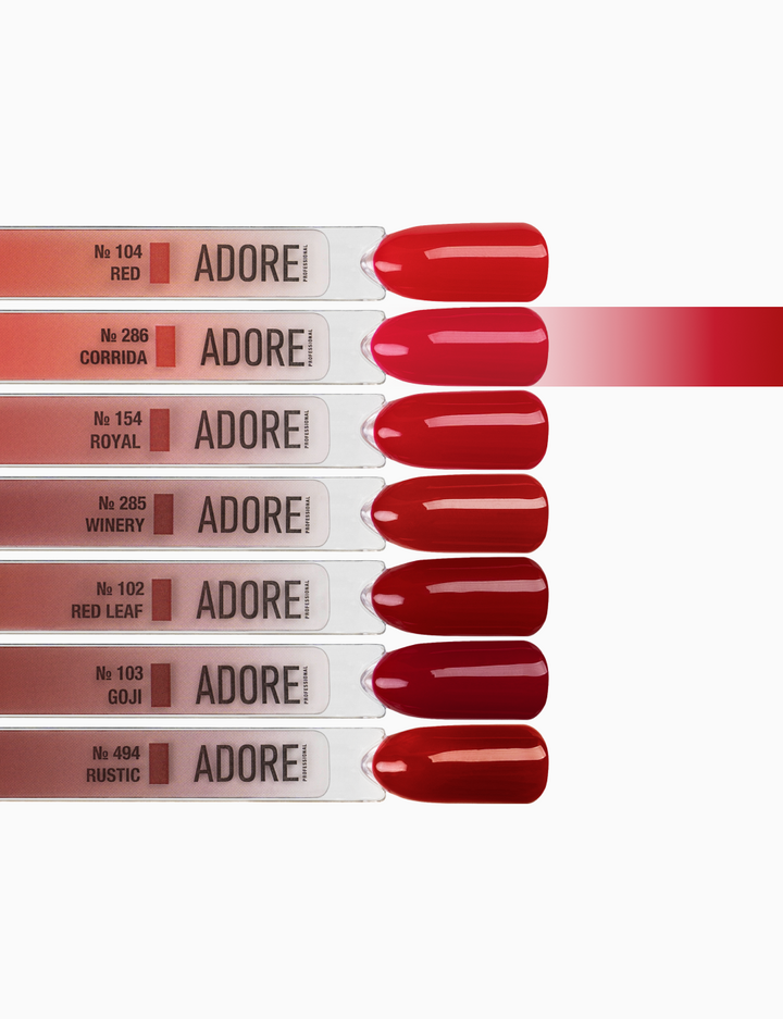 ADORE. Gel Polish, #286, Corrida, 12 ml. Гель-лак, яскраво-червоний #4