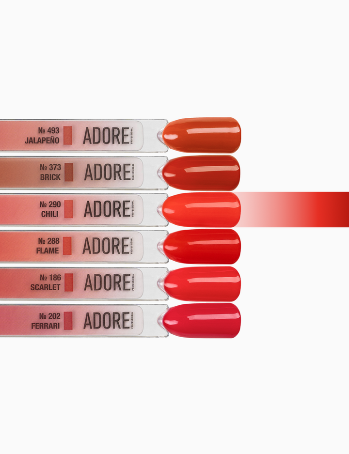 ADORE. Gel Polish, #290, Chili, 12 ml. Гель-лак, вогняний чілі #4