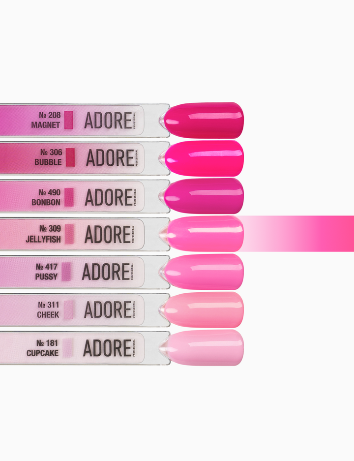 ADORE. Gel Polish, #309, Jellyfish, 12 ml. Gellack, knallpink #4