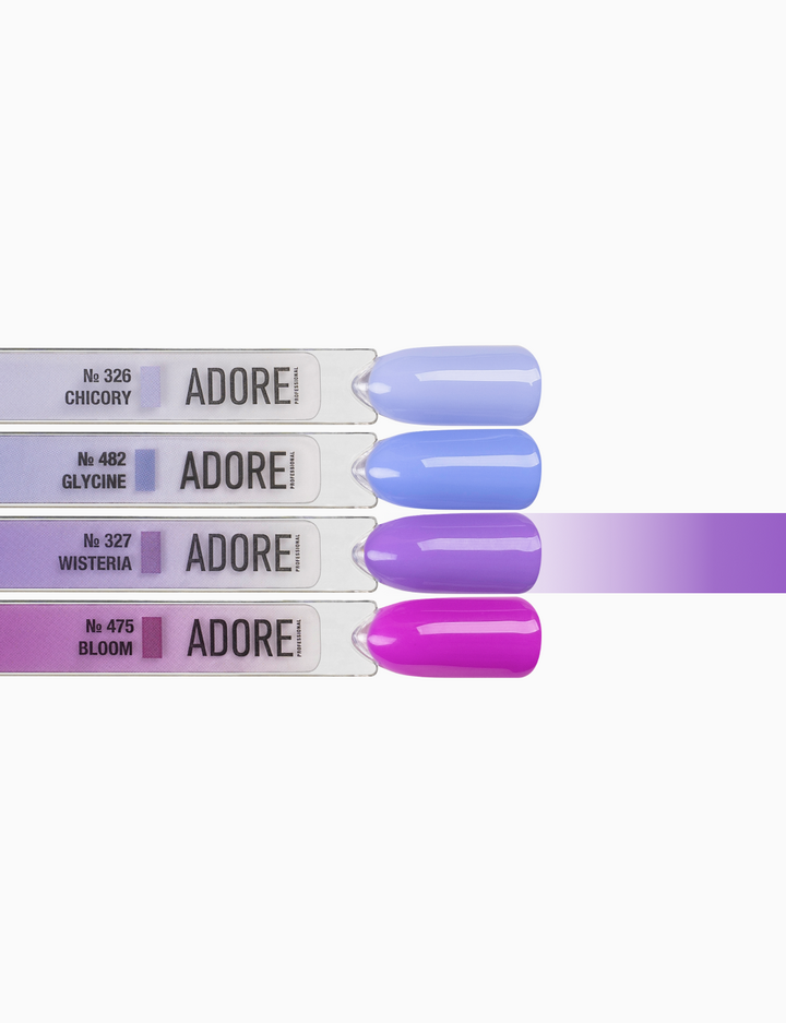 ADORE. Gel Polish, #327, Wisteria, 12 ml. Esmalte en gel, púrpura #4
