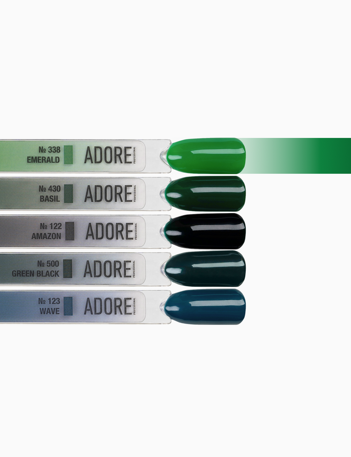 ADORE. Gel Polish, #338, Emerald, 12 ml. Гель-лак, насичений зелений #4