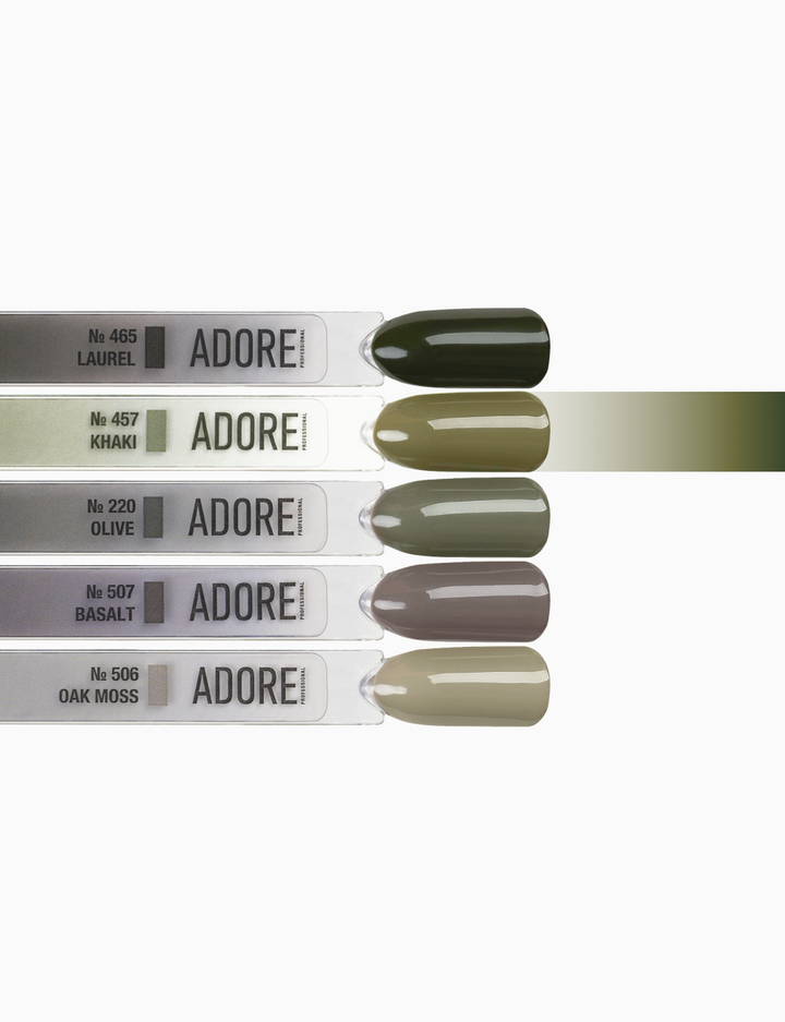 ADORE. Gel Polish, #457, Khaki, 12 ml. Гель-лак, теплий хакі #4