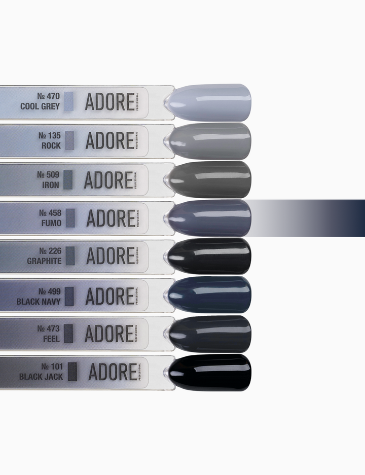 ADORE. Gel Polish, #458, Fumo, 12 ml. Гель-лак, прохолодний сірий #4