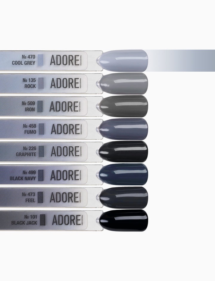 ADORE. Gel Polish, #470, Coolgray, 12 ml. Гель-лак, бездоганний сірий #4