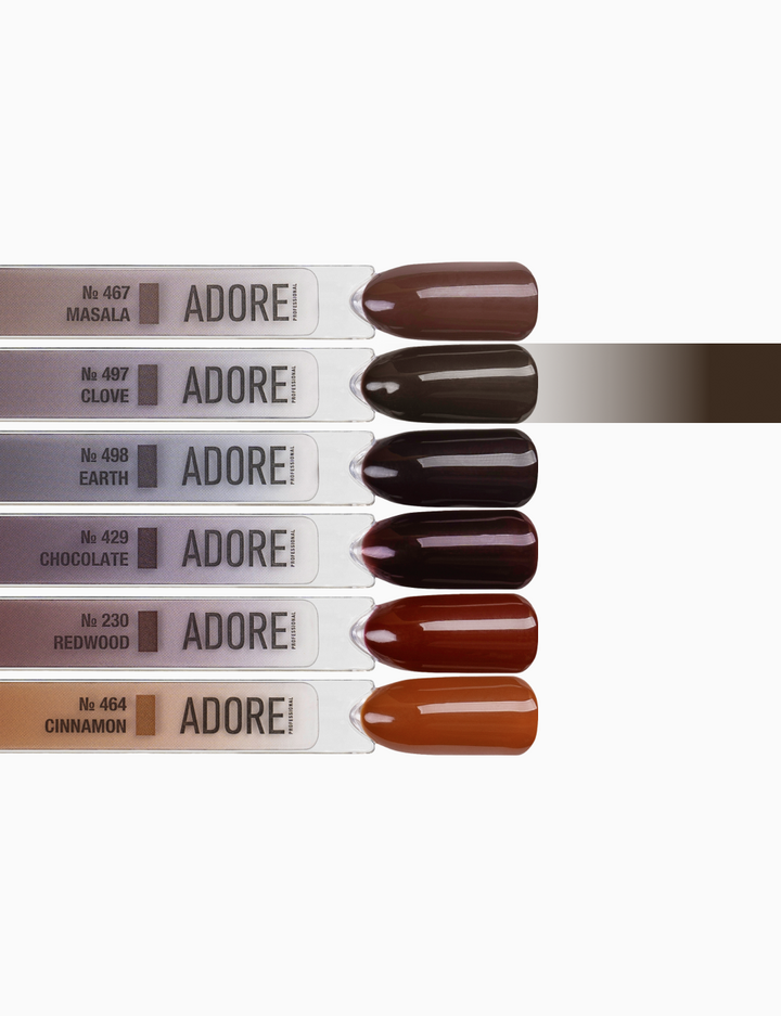 ADORE. Gel Polish, #497, Clove, 12 ml. Гель-лак, класичний коричневий #4