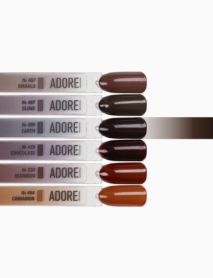 ADORE. Gel Polish, #498, Earth, 12 ml. Гель-лак, темно-коричневий #4