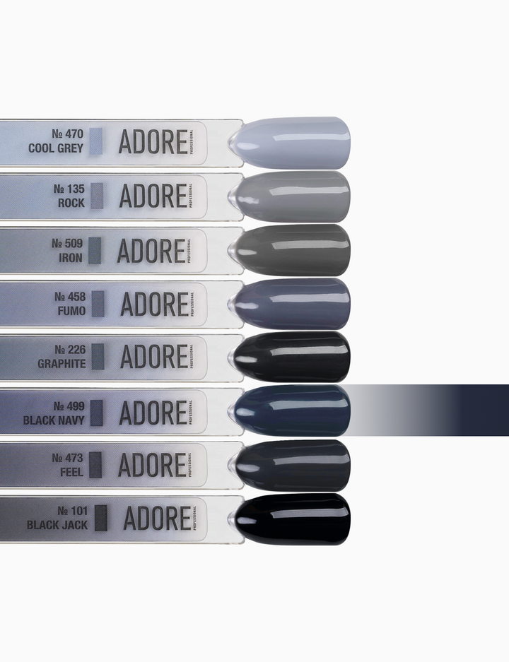ADORE. Gel Polish, #499, Black navy, 12 ml. Gel Polish, blauschwarz #4