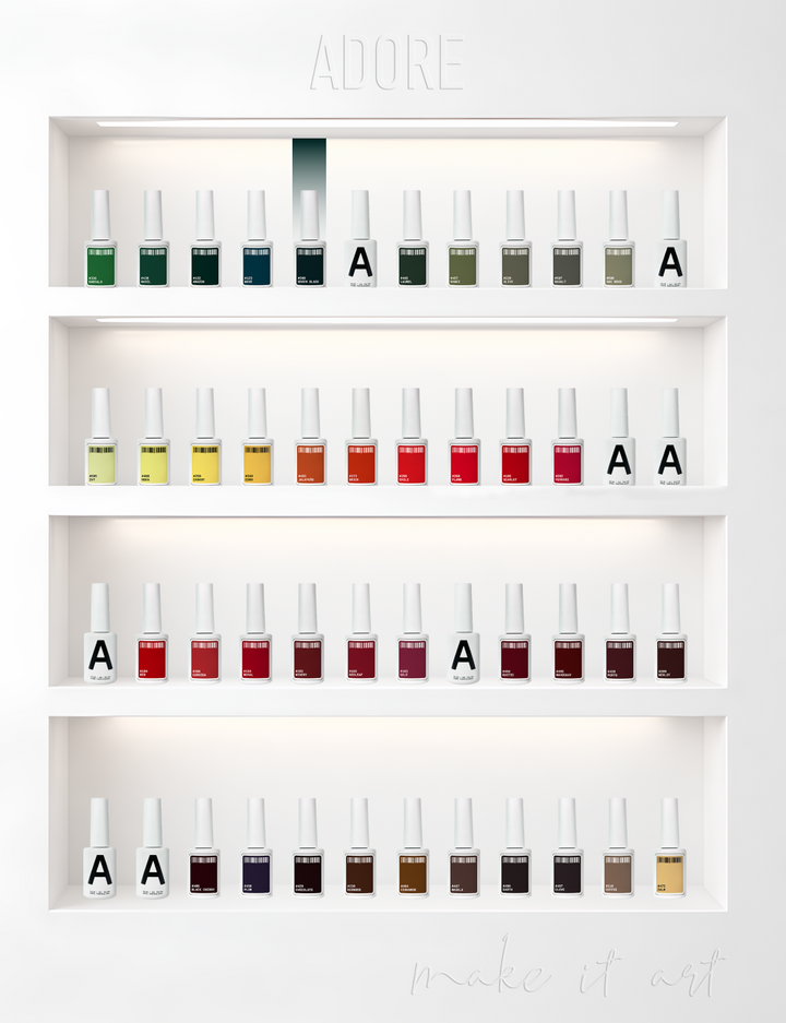 ADORE. Gel Polish, #500, Green black, 12 ml. Гель-лак, темний бутилочно-зелений #5