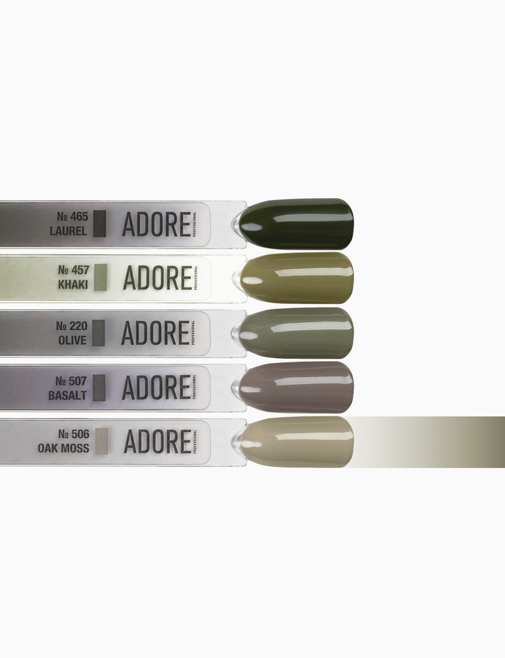 ADORE. Gel Polish, #506, Oak moss, 12 ml. Гель-лак, світлий сріблясто-оливковий #4