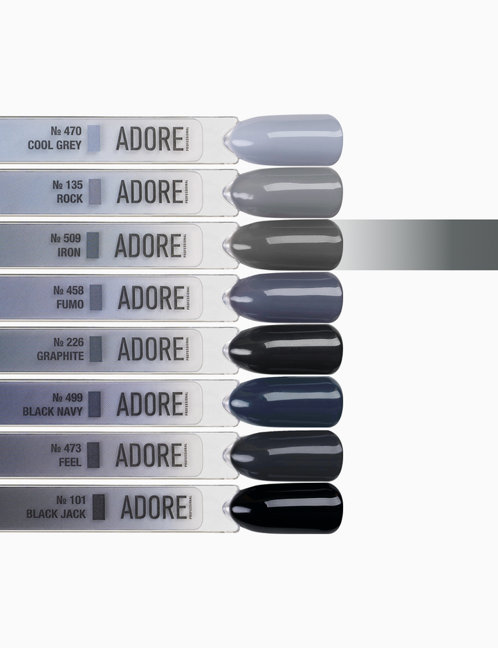 ADORE. Gel Polish, #509, Iron, 12 ml. Гель-лак, класичний сірий #4