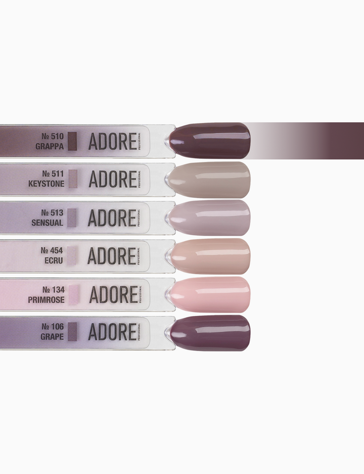 ADORE. Gel Polish, #510, Grappa, 12 ml. Гель-лак, виноградно-сірий #4