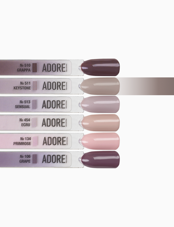 ADORE. Gel Polish, #511, Keystone, 12 ml. Гель-лак, сіро-ліловий темний #4