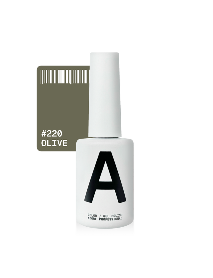 ADORE. Gel Polish, #220, Olive, 12 ml. Гель-лак, оливковий сірий #1