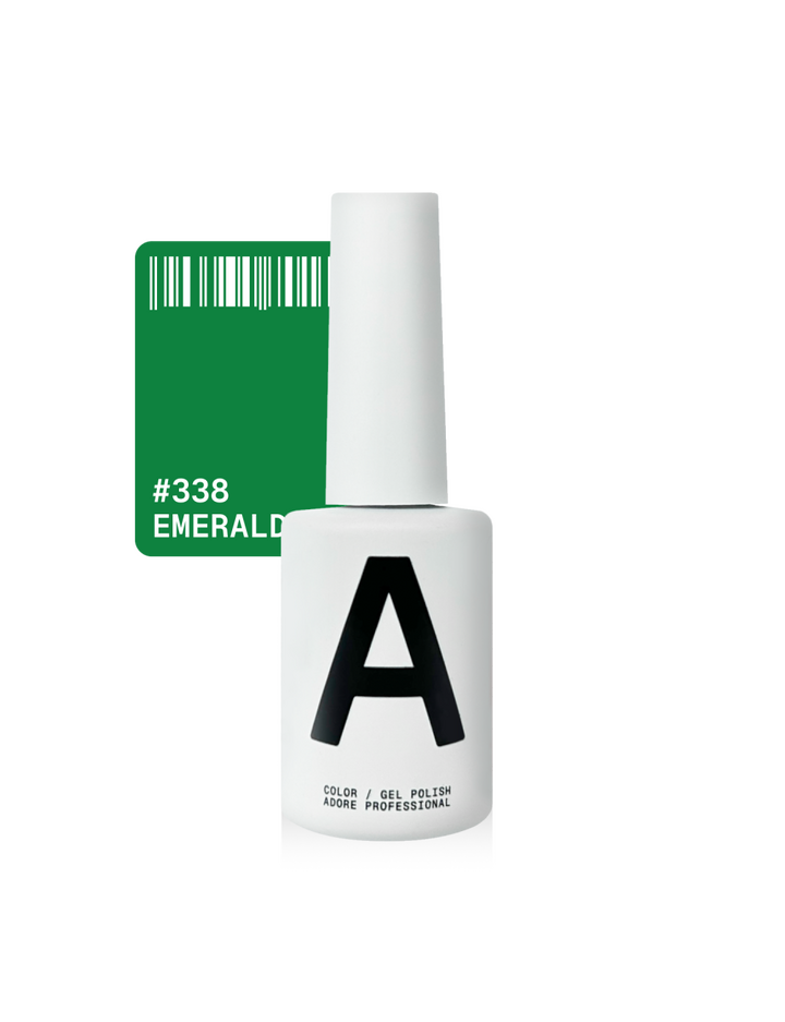 ADORE. Gel Polish, #338, Emerald, 12 ml. Гель-лак, насичений зелений #1
