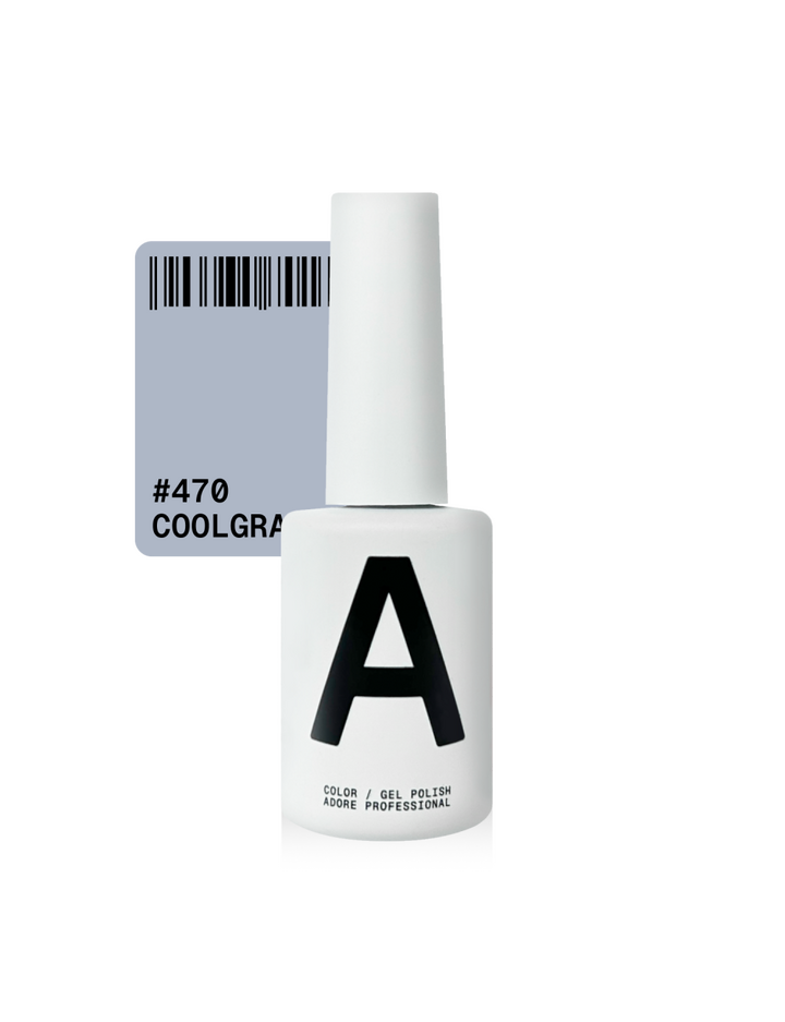 ADORE. Gel Polish, #470, Coolgray, 12 ml. Гель-лак, бездоганний сірий #1