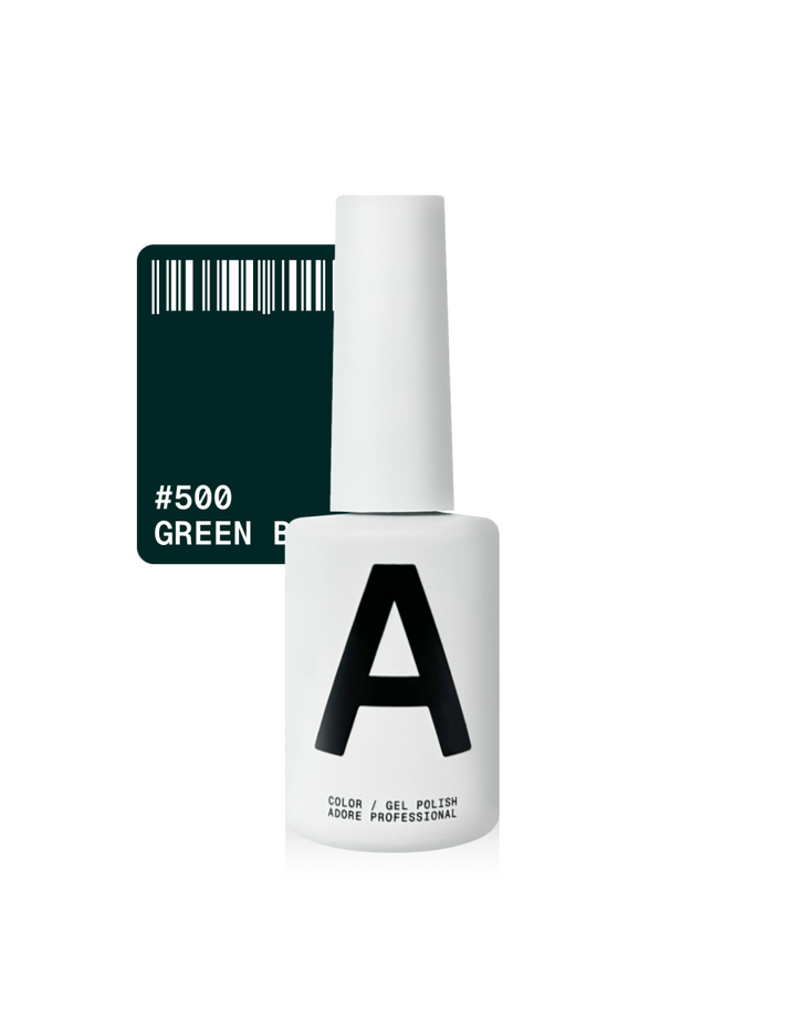 ADORE. Gel Polish, #500, Green black, 12 ml. Гель-лак, темний бутилочно-зелений #1