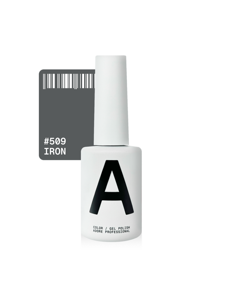 ADORE. Gel Polish, #509, Iron, 12 ml. Гель-лак, класичний сірий #1