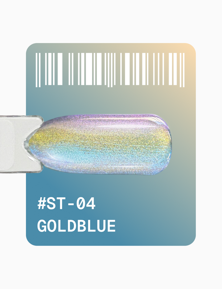 ADORE. Cat's Eye Gel Polish, #ST-04, Goldblue, 12 ml. Gel polish "œil de chat" nacré, bleu doré #2