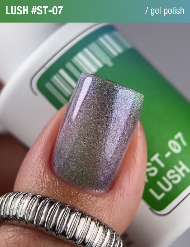 ADORE. Cat's Eye Gel Polish, #ST-07, Lush, 12 ml. Gel Polish "Katzenauge" perlmuttfarben, grün #4