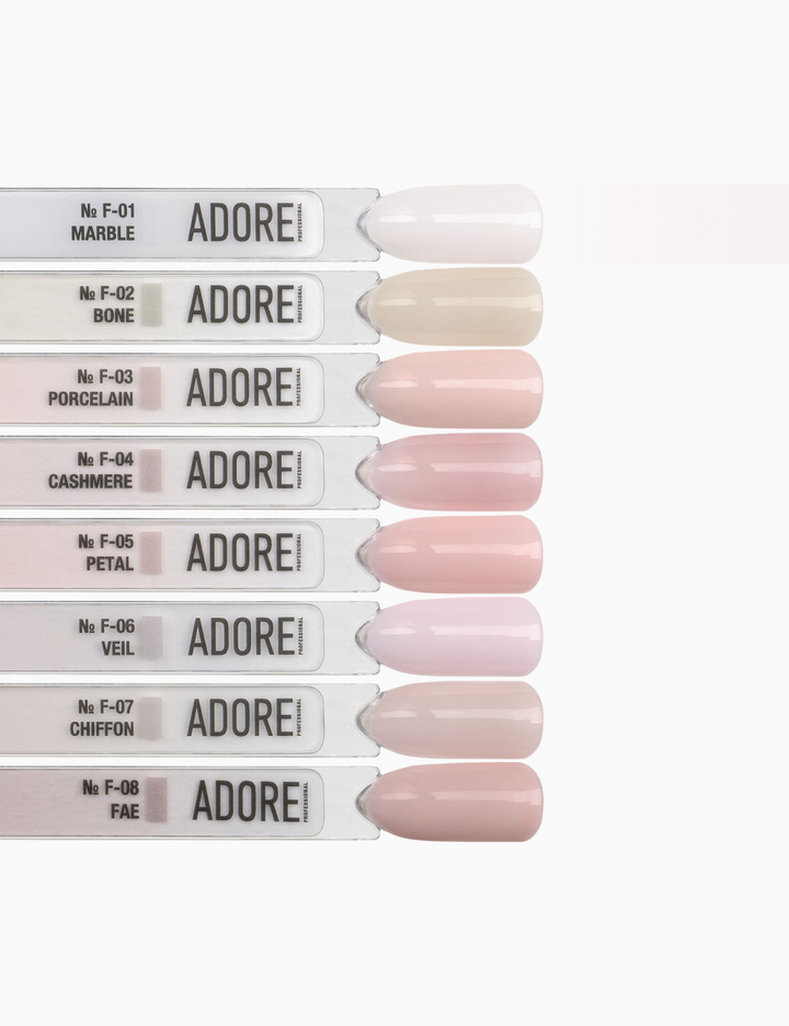 ADORE. French Gel Polish, #F-01, Marble, 12 ml. Гель-лак, мармуровий #5