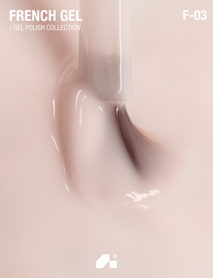 ADORE. French Gel Polish, #F-03, Porcelain beige, 12 ml. Гель-лак, порцеляново-бежевий #3