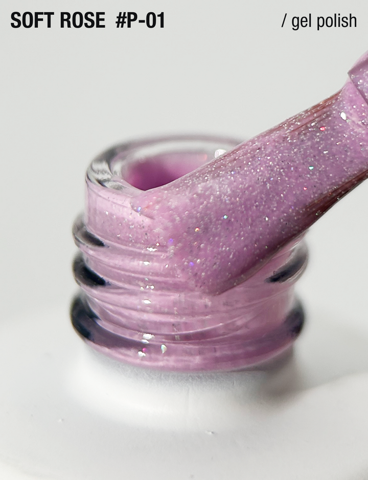 ADORE. Gel Polish, #S-01, Currant, 12 ml. Гель-лак, рожево-бузковий, з шимером — Adore Professional, NAILSMADE