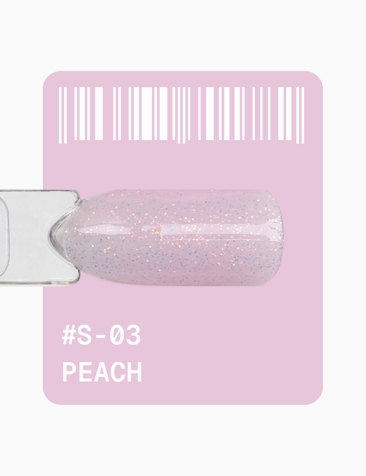 ADORE. Gel Polish, #S-03, Peach, 12 ml. Гель-лак, персиково-рожевий з молочним підтоном, з шимером — Adore Professional, NAILSMADE