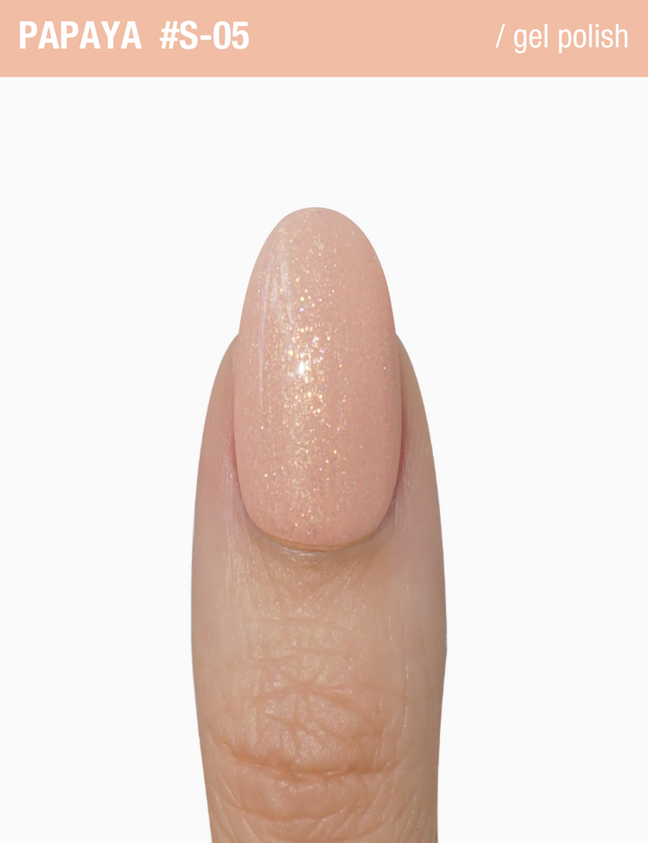 ADORE. Gel Polish, #S-05, Papaya, 12 ml. Гель-лак, бежевий, з шимером — Adore Professional, NAILSMADE