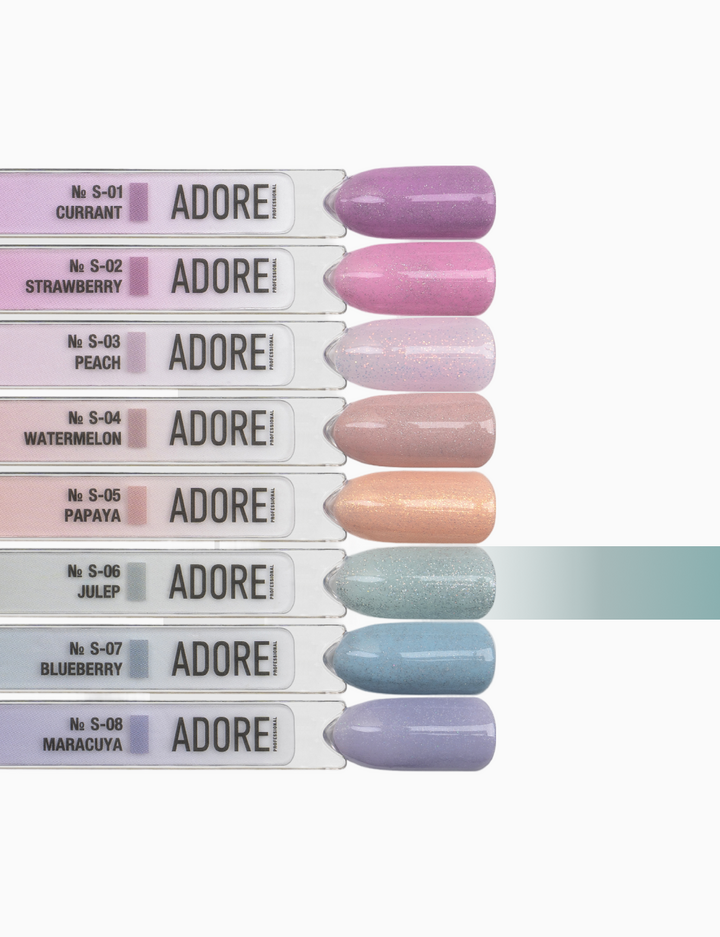 ADORE. Gel Polish, #S-06, Julep, 12 ml. Гель-лак, сіро-зелений, з шимером — Adore Professional, NAILSMADE