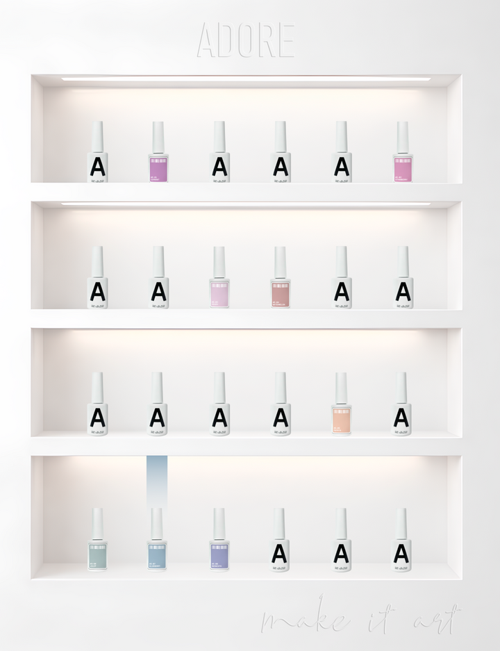 ADORE. Gel Polish, #S-07, Blueberry, 12 ml. Гель-лак, світлий блакитний, з шимером — Adore Professional, NAILSMADE