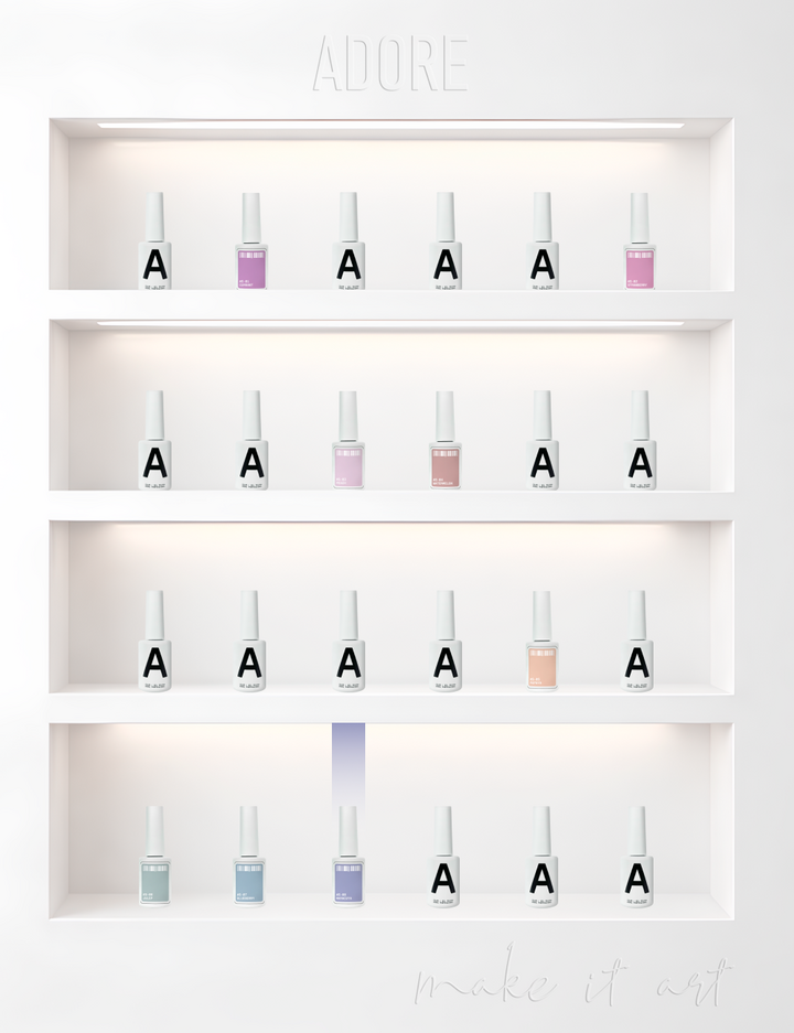 ADORE. Gel Polish, #S-02, Strawberry, 12 ml. Gel polish, pink, with shimmer [CLONE] [CLONE] [CLONE] [CLONE] [CLONE] [CLONE] — ADORE, NAILSMADE