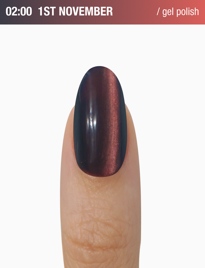 ADORE. Cat's Eye Gel Polish, 02:00, 12 ml. Гель-лак "котяче око" шовковий, бордо — Adore Professional, NAILSMADE