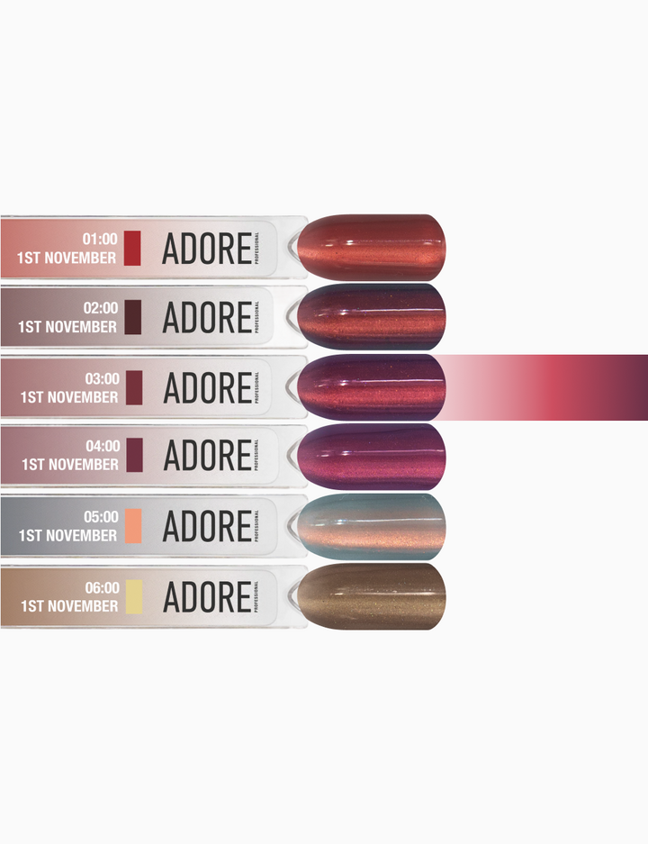 ADORE. Cat's Eye Gel Polish, 03:00, 12 ml. Гель-лак "котяче око" шовковий, багряний — Adore Professional, NAILSMADE