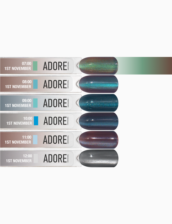 ADORE. Cat's Eye Gel Polish, 07:00, 12 ml. Гель-лак "котяче око" шовковий, смарагдовий — Adore Professional, NAILSMADE