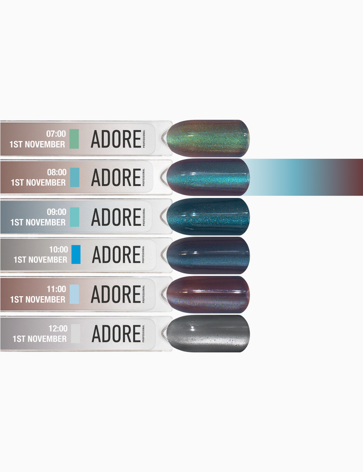 ADORE. Cat's Eye Gel Polish, 08:00, 12 ml. Гель-лак "котяче око" шовковий, темний бірюзовий — Adore Professional, NAILSMADE