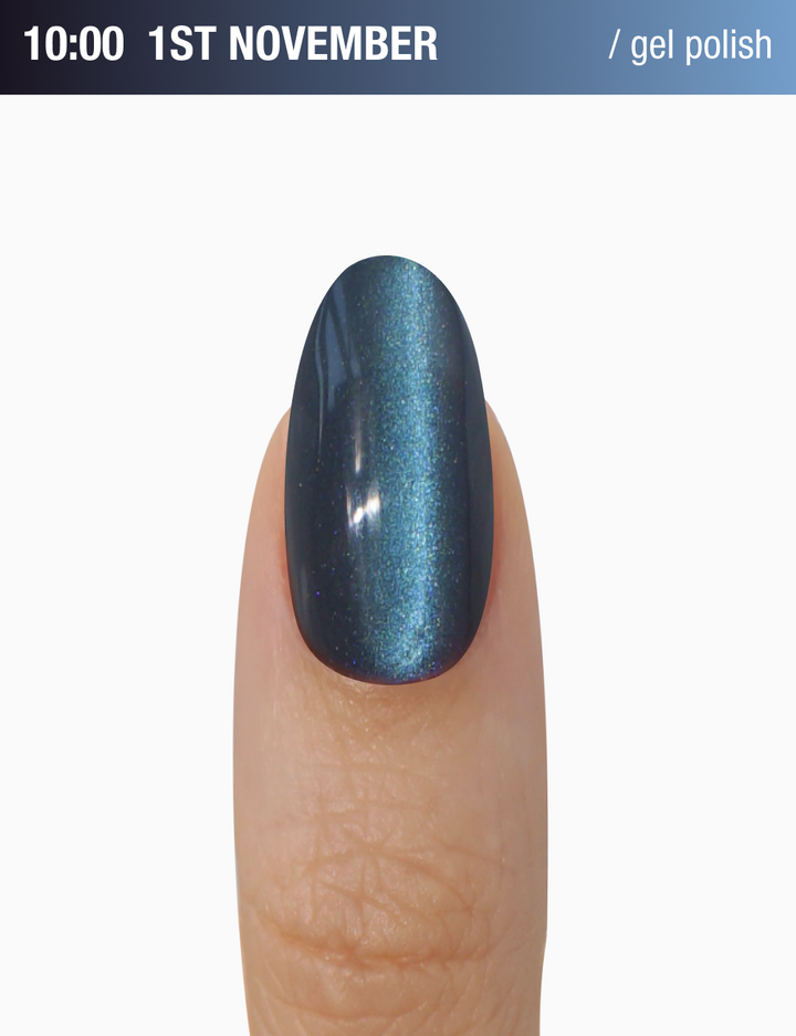 ADORE. Cat's Eye Gel Polish, 10:00, 12 ml. Гель-лак "котяче око" шовковий, глибокий синій — Adore Professional, NAILSMADE