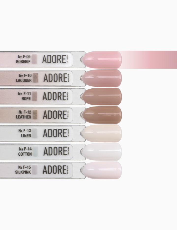 ADORE. French Gel Polish, #F-09, Rosehip, 12 ml. Гель-лак, чайна троянда — Adore Professional, NAILSMADE