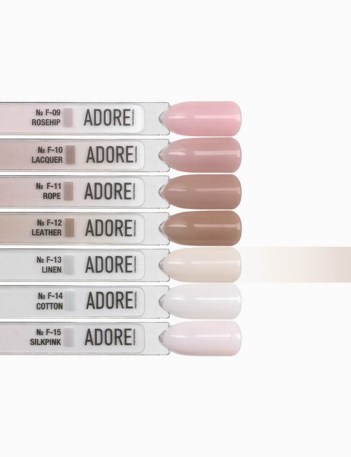 ADORE. French Gel Polish, #F-13, Linen, 12 ml. Гель-лак, лляний — Adore Professional, NAILSMADE