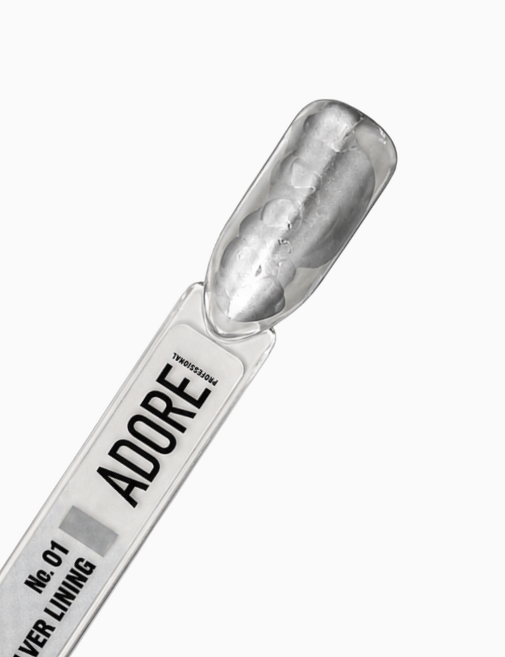 ADORE. Aqua Drops, #01, 5 ml. Рідкі акварельні краплі, срібло — Adore Professional, NAILSMADE