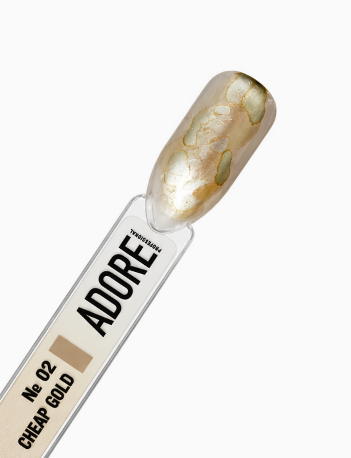 ADORE. Aqua Drops, #02, 5 ml. Рідкі акварельні краплі, біле золото — Adore Professional, NAILSMADE