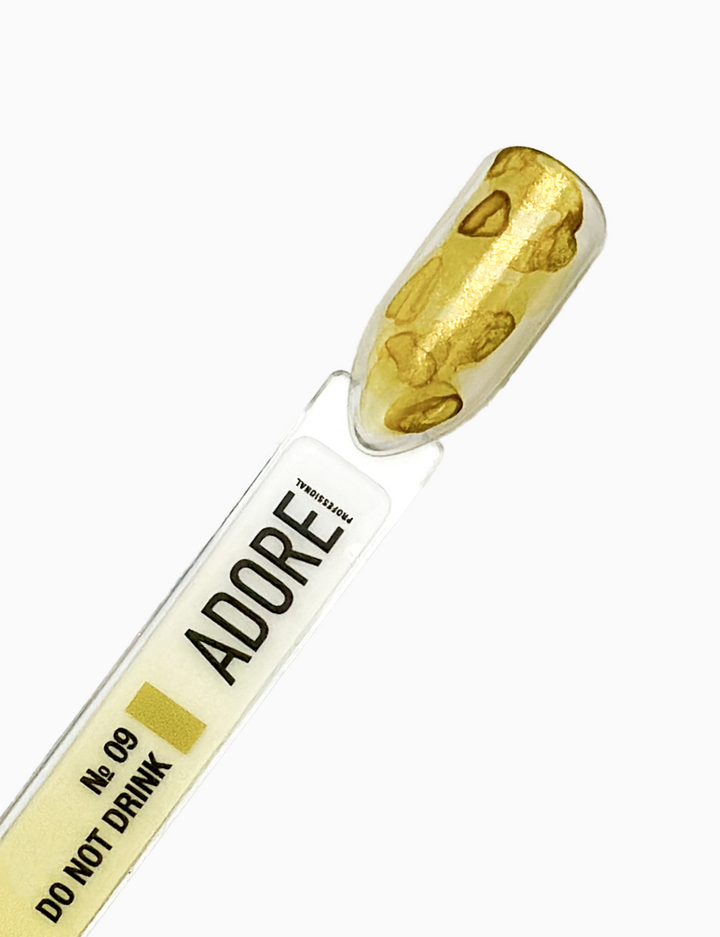 ADORE. Aqua Drops, #09, 5 ml. Рідкі акварельні краплі, лимонний з шимером — Adore Professional, NAILSMADE