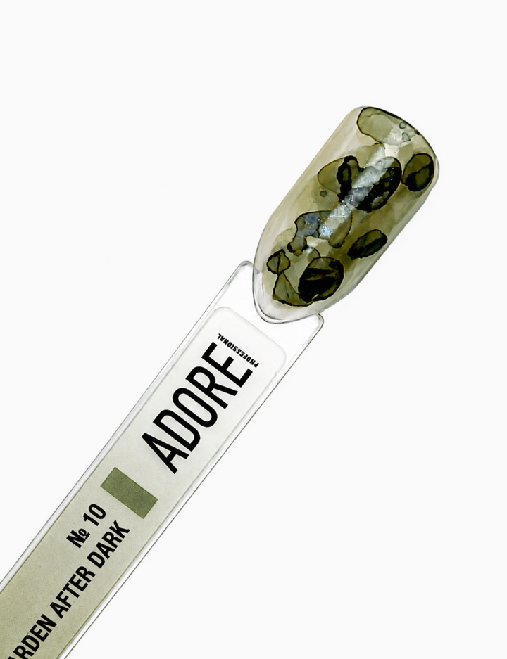 ADORE. Aqua Drops, #10, 5 ml. Рідкі акварельні краплі, трав'яний з шимером — Adore Professional, NAILSMADE