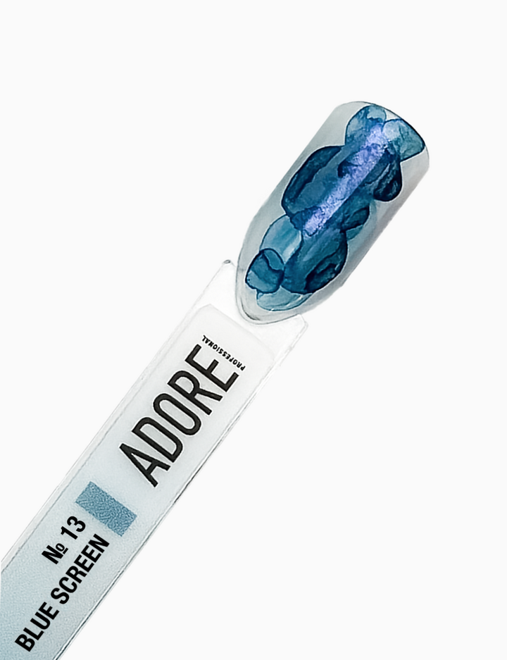 ADORE. Aqua Drops, #13, 5 ml. Рідкі акварельні краплі, синій з шимером — Adore Professional, NAILSMADE