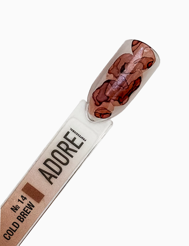 ADORE. Aqua Drops, #13, 5 ml. Рідкі акварельні краплі, коричневий з шимером — Adore Professional, NAILSMADE