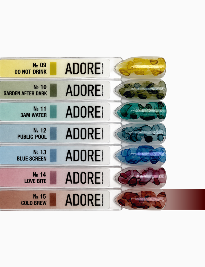 ADORE. Aqua Drops, #13, 5 ml. Рідкі акварельні краплі, коричневий з шимером — Adore Professional, NAILSMADE