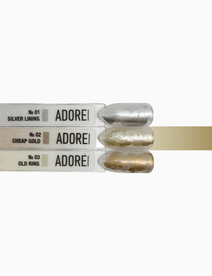 ADORE. Aqua Drops, #02, 5 ml. Рідкі акварельні краплі, біле золото — Adore Professional, NAILSMADE
