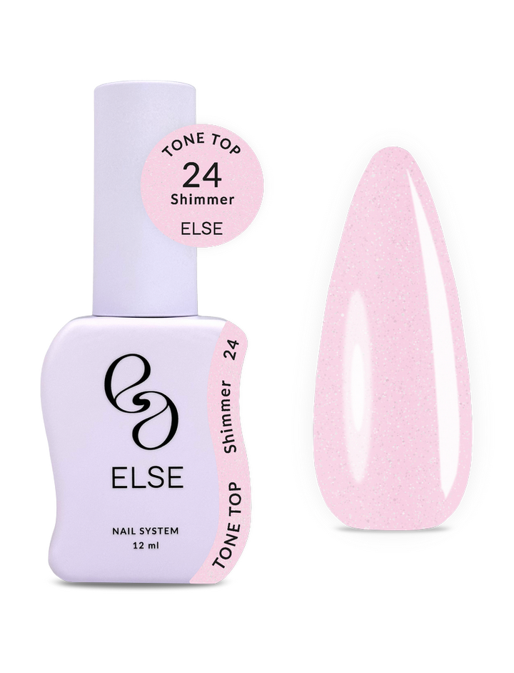 ELSE x Chillax. Tone top, glow Shimmer, #24, 12 ml. Топ із дрібним шимером — ELSE, NAILSMADE