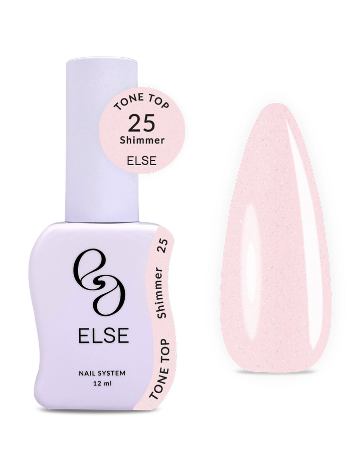 ELSE x Chillax. Tone top, glow Shimmer, #25, 12 ml. Топ із дрібним шимером — ELSE, NAILSMADE