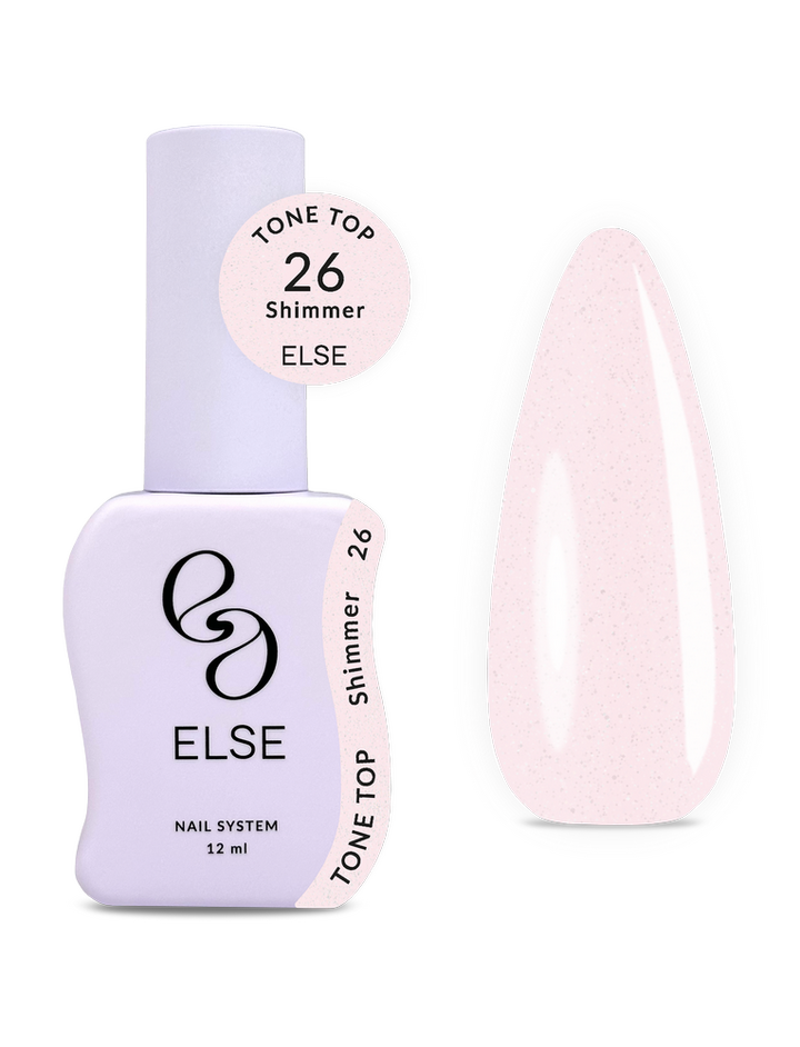 ELSE x Chillax. Tone top, glow Shimmer, #26, 12 ml. Топ із дрібним шимером — ELSE, NAILSMADE